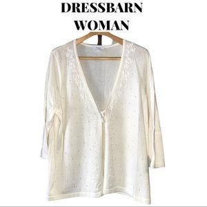 NWOT Cream Embellished Cardigan, Size 18/20